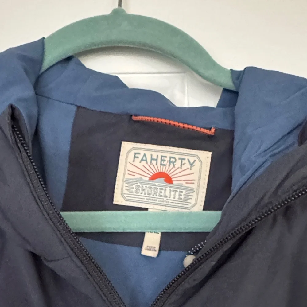 Faherty Shorelite Surf Stripe hooded Jacket, blue nights - Picture 4 of 8